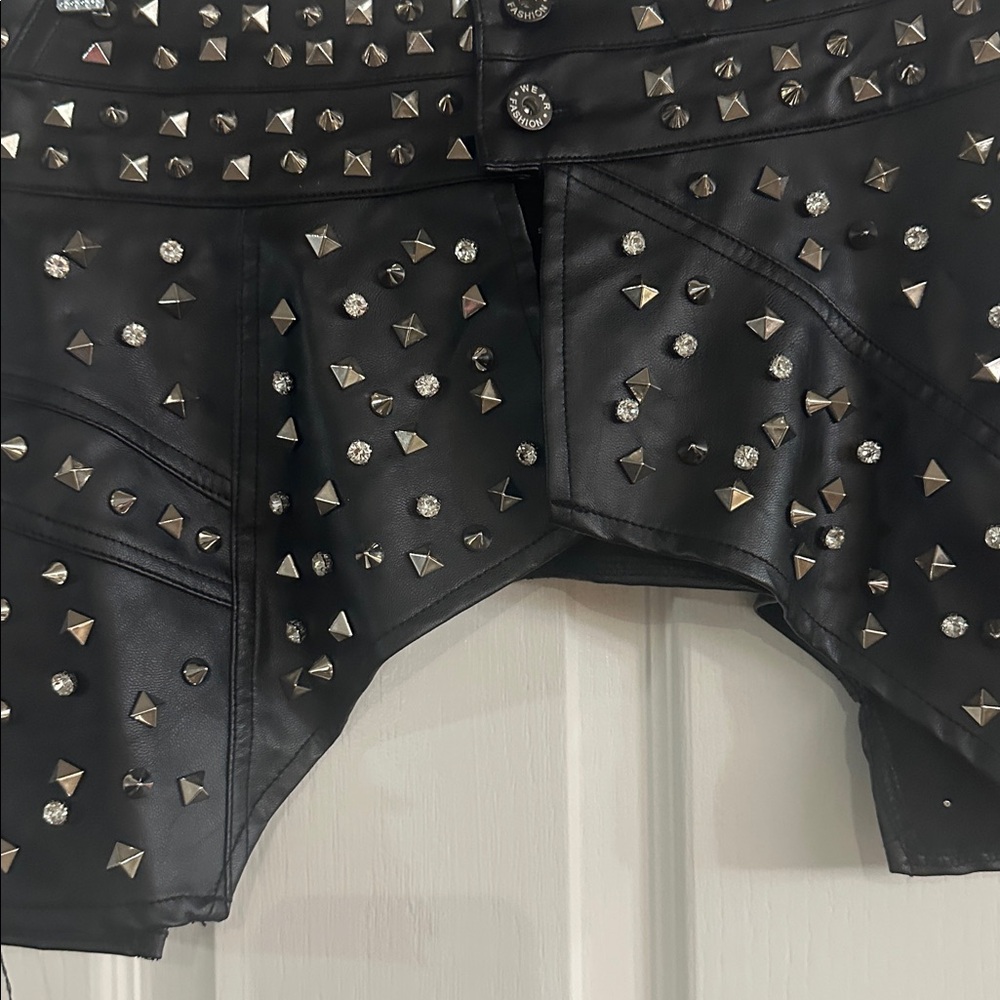 AKIRA Black Studded Mini Skirt - Picture 2 of 5